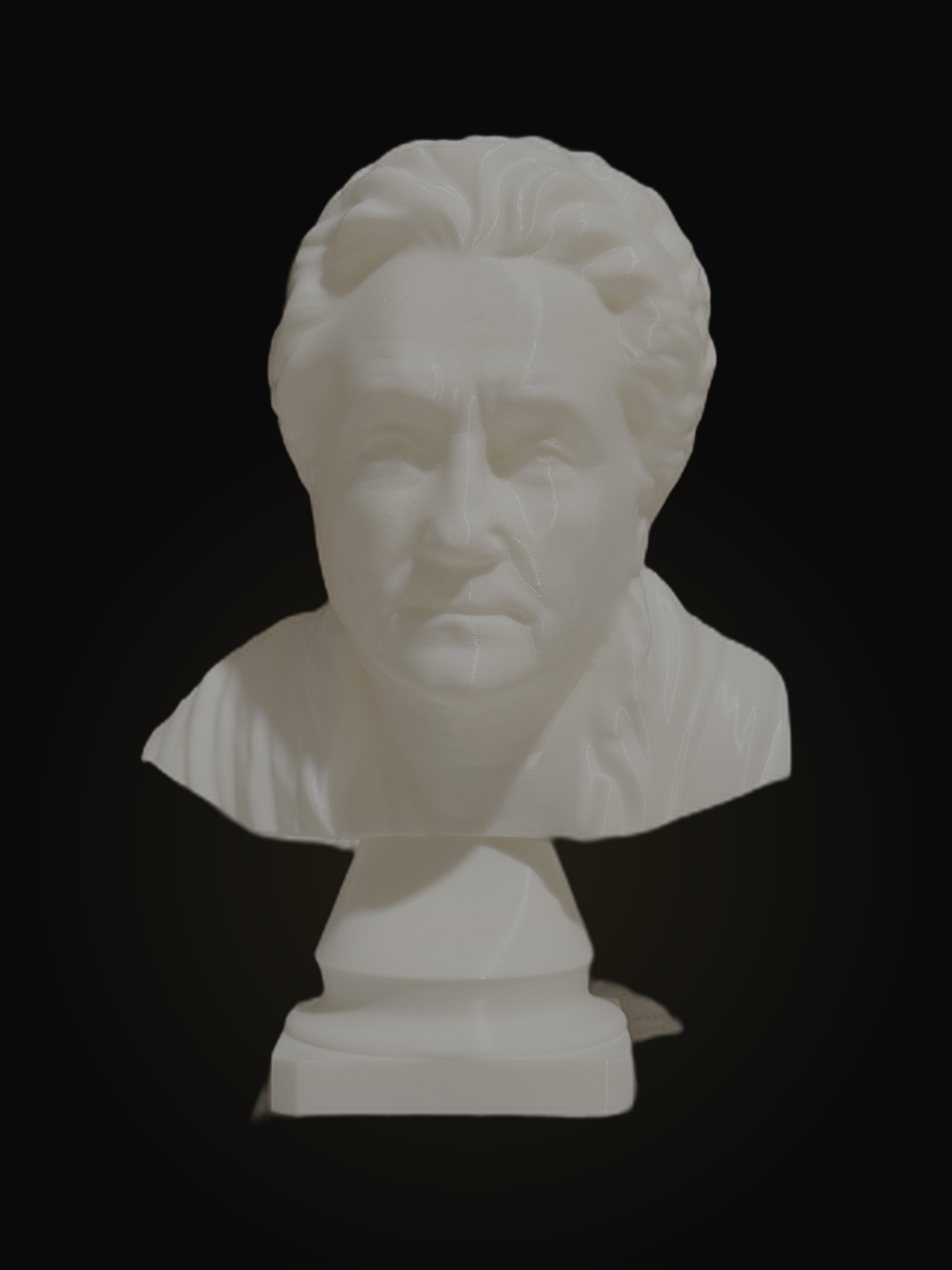 3D spominski kipec frontalni pogled - natančna reprodukcija obraza